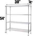thumbnail image 2 of 14" Deep x 30" Wide x 54" High 4 Tier Commercial Storage Rack Unit | NSF Chrome Wire Shelving Kit, 2 of 5