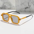 thumbnail image 4 of Gafas de sol cuadradas con doble puente para hombre y mujer, lentes con degradado, UV400, polígono Retro, 4 of 5