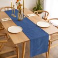 thumbnail image 3 of Navy Blue Dining Table Runner, Natural Solid Color Organic Mottling Texture Washable Table Runners Kitchen Coffee Table Center Decor for Home Party Holiday Wedding 13 x 70 Inches, 3 of 9
