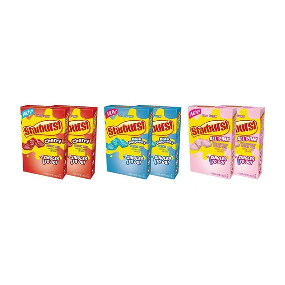 Starburst STG Drink Mix Variety Pack, 2 Cherry, 2 Blue Raspberry, 2 Strawberry, 1 CT