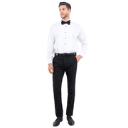 ZG Men's Modern-Fit Black Tuxedo Pants, Separates w/ Expandable Waistband, Black