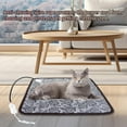 thumbnail image 3 of OhhGo Pet Heating Pad Mat, Electric Heating Pad for Dogs and Cats, Adjustable Heated Cat Bed Waterproof Smart Thermostat Switch, Puppy Whelping Warm Pads Blanket, Gray, 18x18 in, 3 of 11