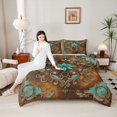 thumbnail image 4 of Castle Fairy Boho Damask Twin Comforter Sets for Female Men,Western Theme Bedding Set, 4 of 8