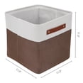 thumbnail image 4 of Unique Bargains Storage Cube Fabric Bin with Handles Dark Brown 11*11*11in, 4 of 6