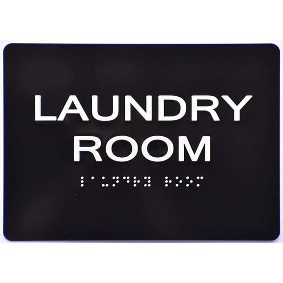 Laundry Room Sign (Aluminium, Black/Silver,Size 5x7) The Sensation line
