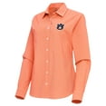 thumbnail image 2 of Women's Antigua Orange Auburn Tigers Porter Woven Tri-Blend Long Sleeve Button-Up Shirt, 2 of 3