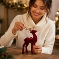 thumbnail image 7 of Wine Red Reindeer Christmas Tree Hanging Ornament Festive Holiday Decor for Mantel Window Xmas Decoration, 7 of 7