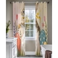 thumbnail image 4 of Easter Bunny Eggs Sheer Curtains 63 Inch Length 2 Panels Set for Living Room/Bedroom, Spring Tulip Flowers Leaves Country Plants Kitchen Curtains Grommet Curtains Window Treatments 42"x63"x2, 4 of 7