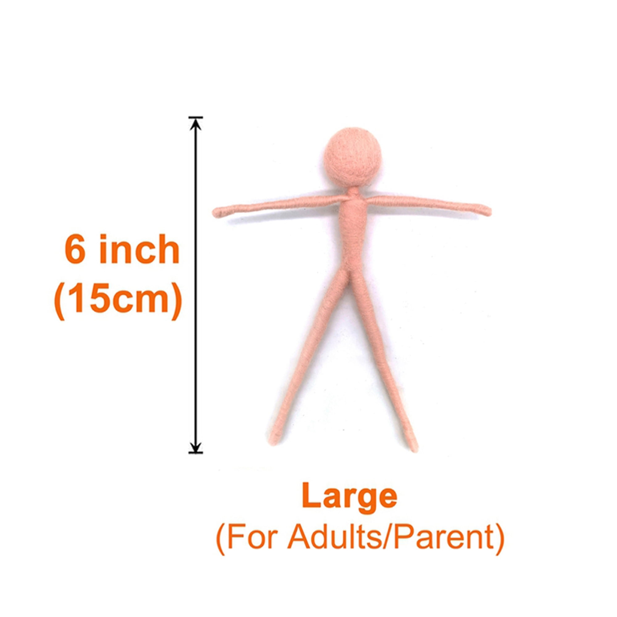 5 Pieces 6 inch Pre-made Felted Body for Needle Felting Kit Project Fairies, Mummies, Gnomes, Aliens