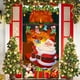 thumbnail image 4 of Cortina de puerta de Navidad con Papá Noel y cachorro - Decoración navideña exterior para la puerta principal, fondo de tela festiva de 72x35 pulgadas, 4 of 5