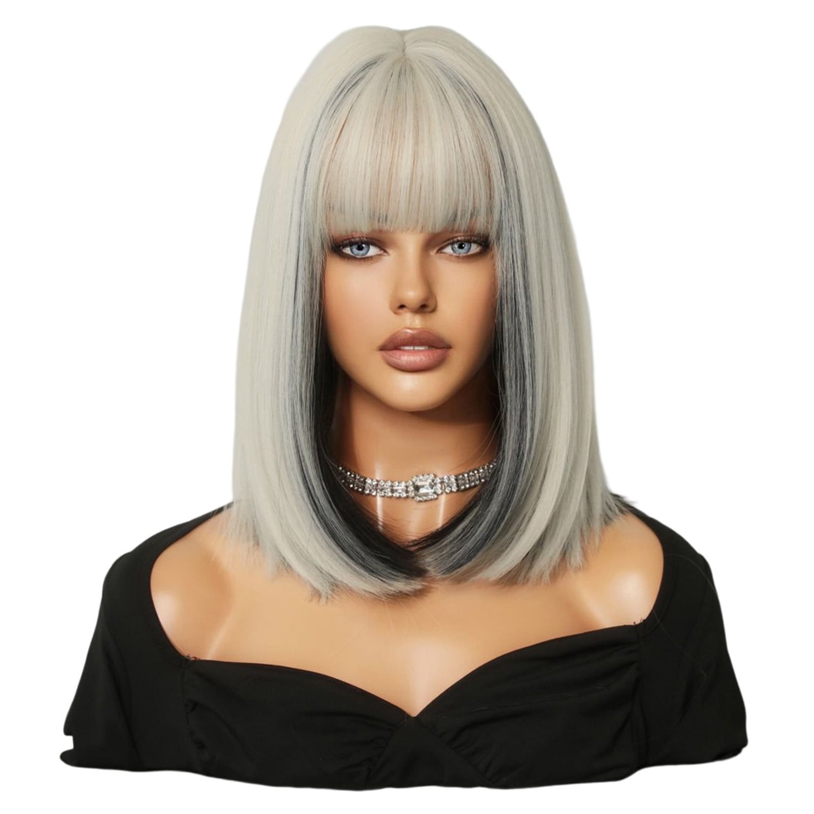 YSGFHGJW Headband Wig Human Hair,Wigs Wig Natural Synthetic Hair Wig With Bangs Heat Resistanting Fiber Ombres Blonde Wig For Women Daily Party Fluffies For Daily Party,Beige