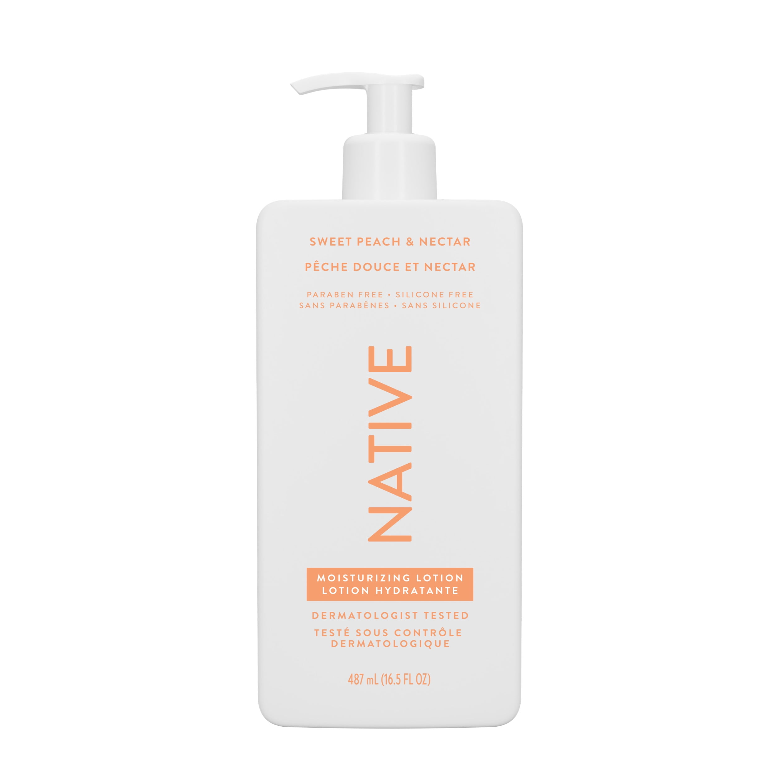 Native – Lotion pour le corps et les mains Pêche douce et nectar – 487 mL