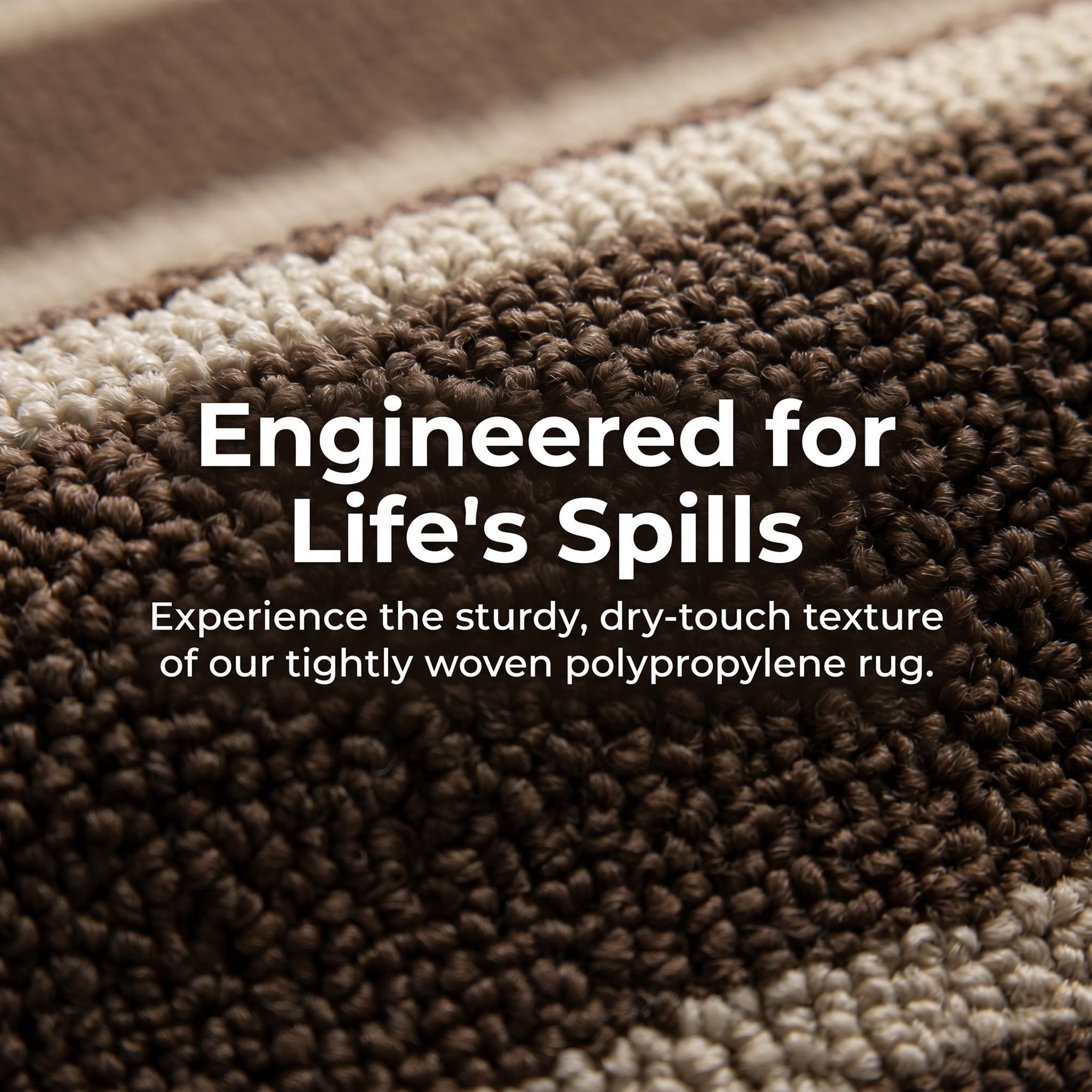 Unique Bargains Polypropylene Striped Non Slip Kitchen Runner Rug Brown 32" x 20"