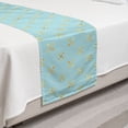 thumbnail image 2 of Abstract Bed Runner, Rhythmic Gradient Stars in Yellow Golden Tones on Clear Sky Like Scene, Decorative Accent Bedding Scarf for Hotels Homes and Guestrooms, Twin, Pale Blue and Mustard, by Ambesonne, 2 of 2