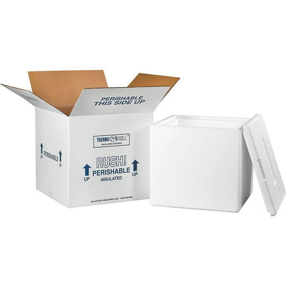 Box Packaging B1638348 13 x 13 x 12.5 in. Foam Insulated Shipping Kit, White