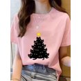 thumbnail image 1 of Camiseta con estampado navideño para mujer, ropa de tendencia bonita, Top con estampado de vacaciones, camiseta estampada para mujer, ropa para mujer, 1 of 5