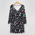 thumbnail image 4 of Minimal Memphis 80s Style Pattern Long Sleeve Sexy Dresses For Women Ladies Vintage Elegant Party Dress Oversized V-neck Dress, 4 of 7