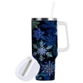thumbnail image 2 of 30 oz Insulated Stainless Steel Tumbler Double Wall Stainless Steel Tumbler with 2-Way Drinking Blue-purple Snowflakes, 2 of 9