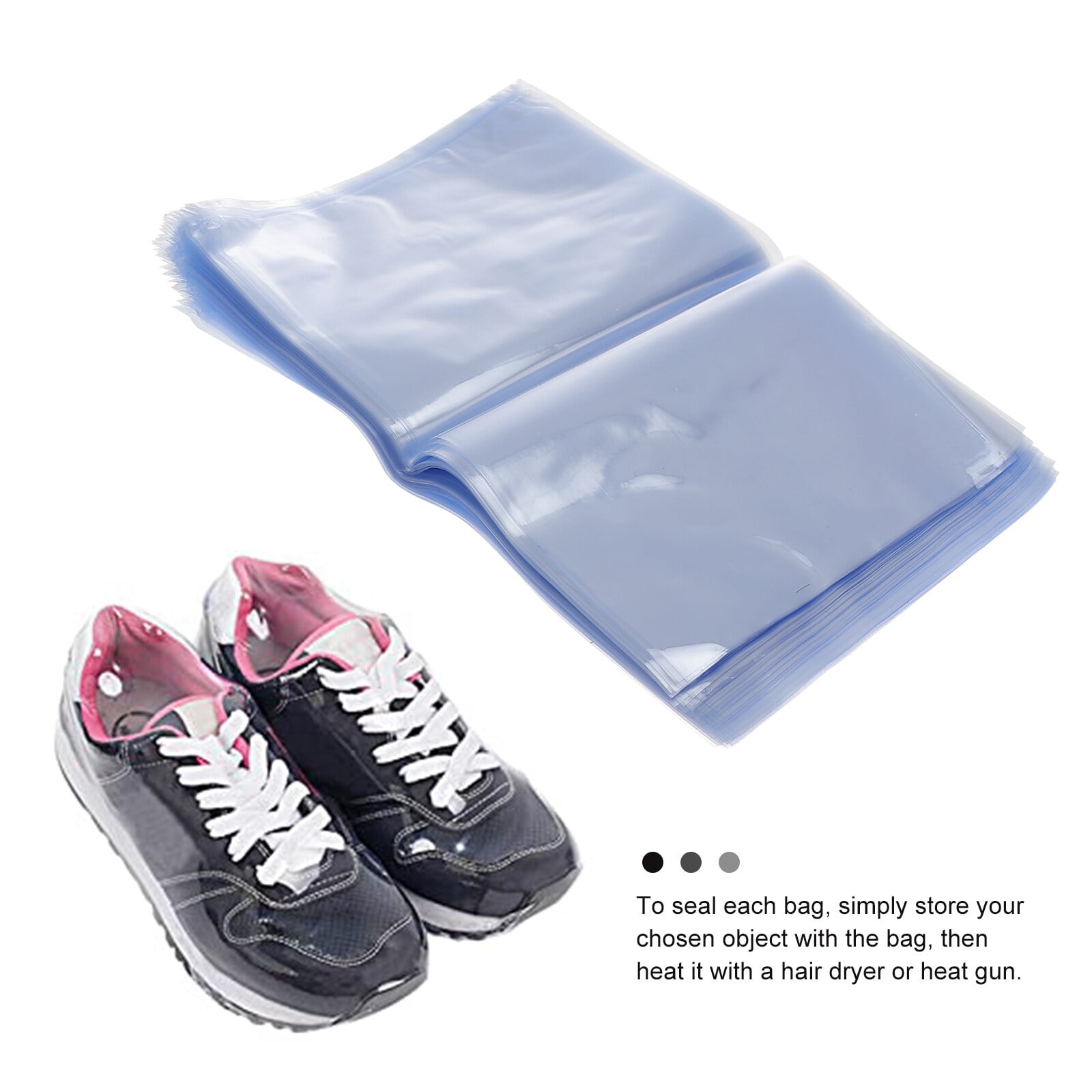 Plastic Shrink Wrap Bags for Soaps Shoes Gift Baskets – Clear Heat