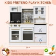 thumbnail image 6 of Pirecart Kids Play Kitchen with Lights & Sounds Wooden Pretend Toy Kitchen with Utensils, Sink, Microwave and 2 Fabric Boxes, Gifts for Girls and Boys Age 3+, Gray, 6 of 11