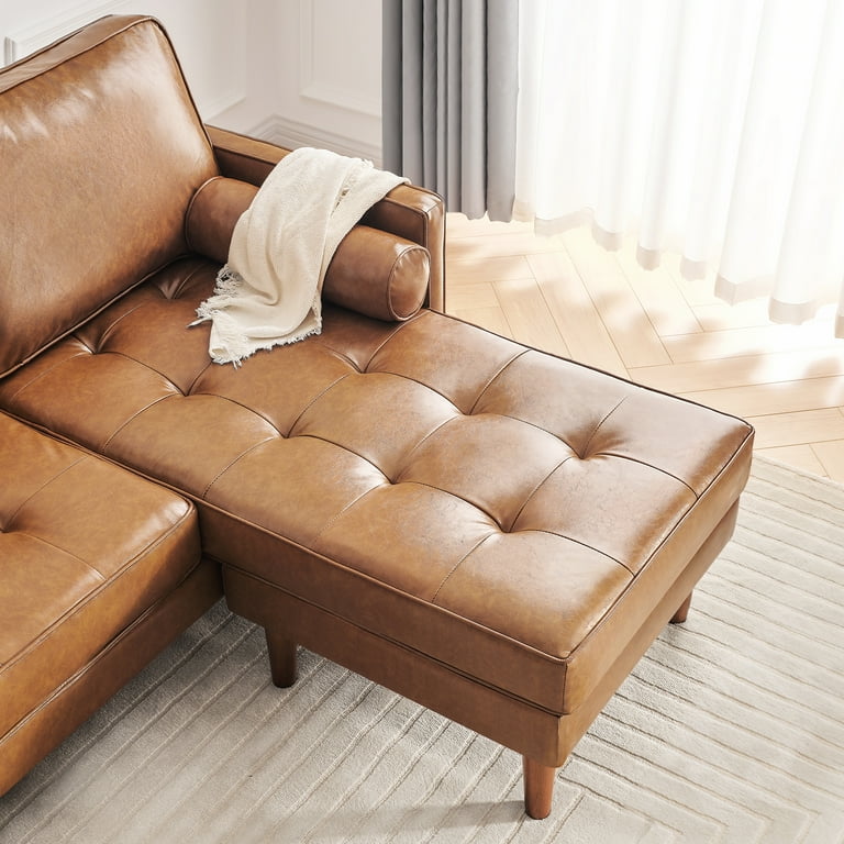 Small tan 2024 leather sectional