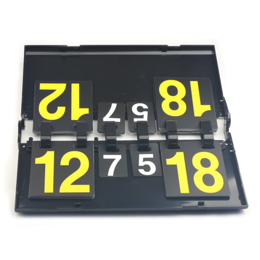 Function 4 Digits Scoring Plastic Score Board Table Tennis Scorer Flip Scoreboard for Sports Competition Ping Pong Volleyball Football Schildeng Basketball Scoreboard End Multi Digit High