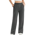 thumbnail image 1 of Womens Sweat Pants, Fashion Casual Solid Color Waist Sweatpants with Side Pockets, 1 of 5