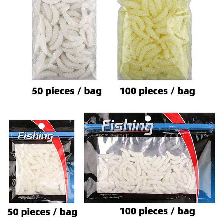 Cbcbtwo Soft Fishing Lures Kit, 100Pcs Premium Simulation Breadworm Soft  worms Plastic Lures Bait, Freshwater Saltwater Trout Bass Fishing Lures,  Fishing Gear Fishing Gifts for Man Women 