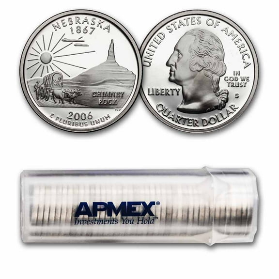 2006-S Nebraska State Quarter Gem Proof 40-Coin Roll (Silver)