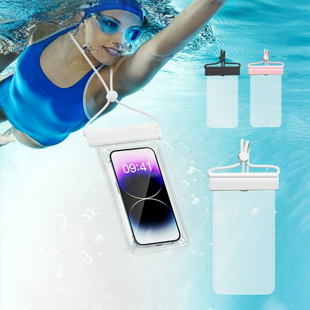 Xihbxyly Funda Impermeable para Teléfono, Funda de Buceo Ipx8, Pantalla Táctil de Alta Transparencia, Tamaño Universal para Teléfonos de Hasta 6.7", Natación, Navegación, Actividades Al Aire Libre, C