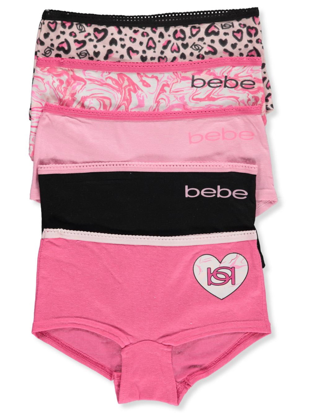 Bebe Girls' 5-Pack Underwear - pink/multi, 12 - 14 (Big Girls)