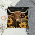thumbnail image 2 of COMIO  Highland Cow Sunflowers Pillow Covers  Cow Throw Pillows Cover for Home Decor Room Bedroom Sofa Couch Outdoor Pillow Covers, 2 of 5