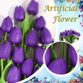 thumbnail image 2 of 10PC Tulip Artificial Flower for Mother's Day Gift Real Touch Artificial Tulip Bouquet Fake Flower, 2 of 4