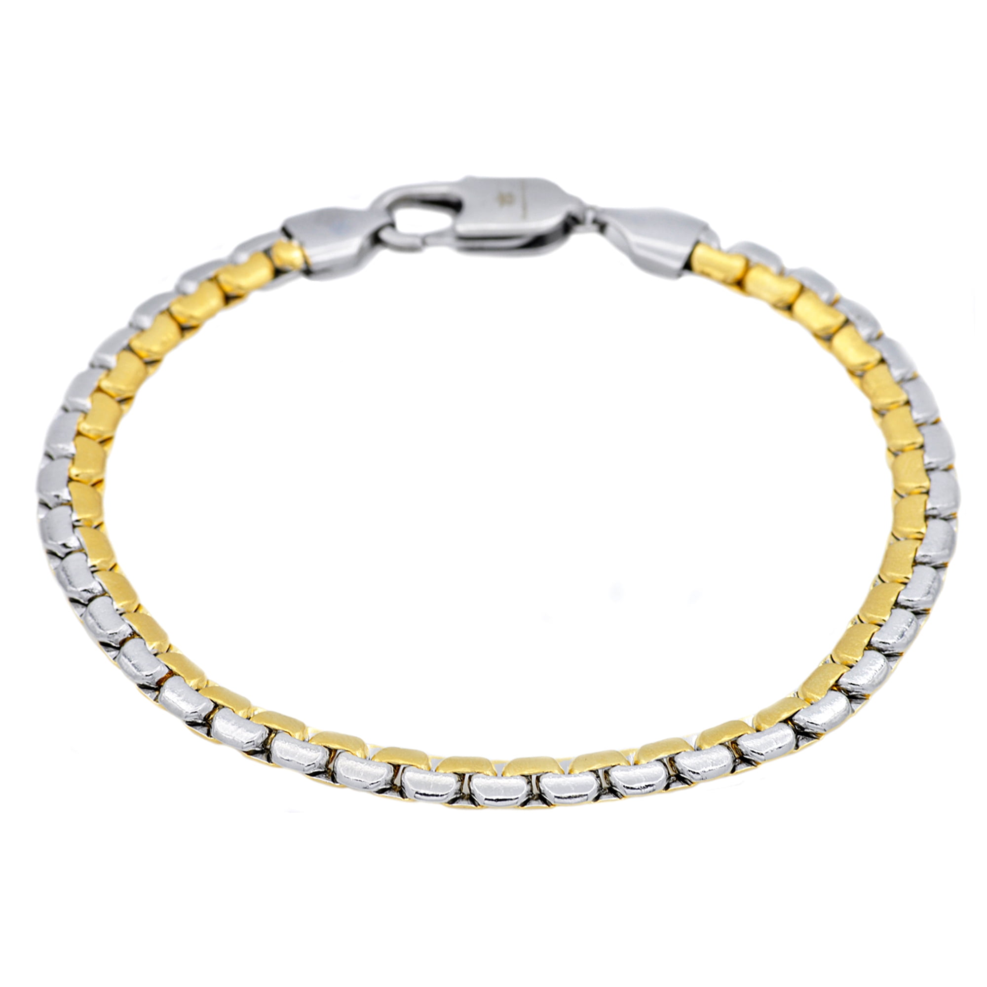 Mens Gold Plated Stainless Steel Flat 
