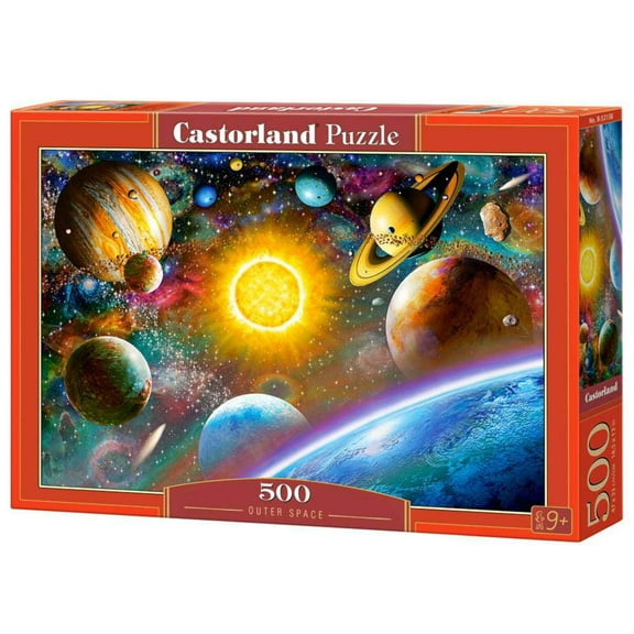 500 piece Jigsaw Puzzle, Outer Space, Solar System Puzzle with Comets, Asteroids and Galaxies, Universe, Adult Puzzles, Castorland B-52158