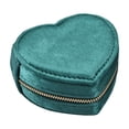 thumbnail image 2 of Caja organizadora de joyas de terciopelo en forma de corazón | Estuche de Viaje Portátil con Cremallera | Interior de Suave Flocado para Collares Anillos Pendientes | Caja de embalaje de regalo, 2 of 6