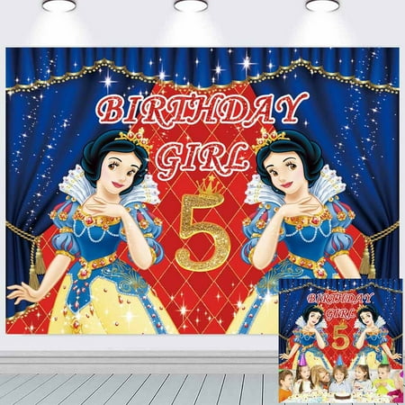 Snow White Princess 5th Party Supplies Background Backdrop Taspestry Banner Post Decor Decorations