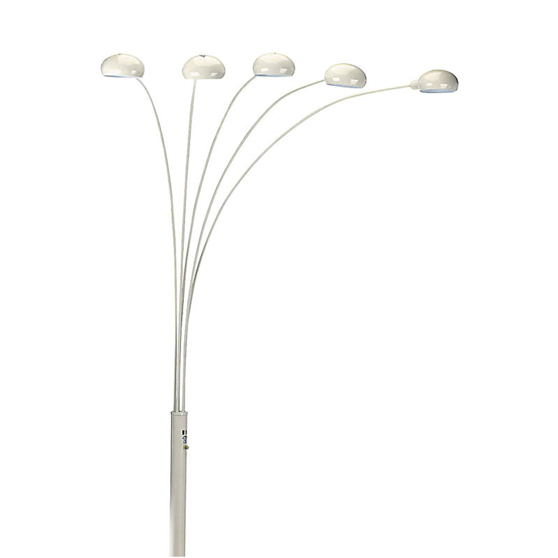 JERFIT 5-Light Adjustable Arch Floor Lamp, Modern White Torchiere with Dimmer Switch for Living Room, Bedroom, Reading Corner