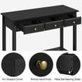 thumbnail image 4 of Yaheetech Table Console à 3 Tiroirs avec Pattes en Bois de Pin et Tablette de Rangement, Noir, 4 of 7