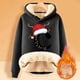 thumbnail image 2 of WILLBEST Sudaderas para Mujer, Sudadera con Capucha Estampada con Letras Navideñas, Lana Gruesa, Cálida para Invierno, Estilo Pullover, Sudadera de Moda XX-Grande, 2 of 4