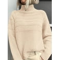 thumbnail image 4 of Suéter PRETTYGARDEN Otoño 2025 Tejido Grueso Pulóver XL Beige, 4 of 6