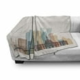 thumbnail image 3 of Jersey City Soft Flannel Fleece Throw Blanket, New Jersey Skyline with Big American Town Buildings with Bridge Urban Print, Cozy Plush for Indoor and Outdoor Use, 50" x 60", Multicolor, by Ambesonne, 3 of 6