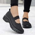 thumbnail image 2 of NOKIO Womens Slip-On Walking Shoes Summer Breathable Mesh Shoes Running Shopping Flat Comfort Wedge Platform Loafers Casual Shoes Women's Hollow Out Wedge Sport Shoes, 2 of 9