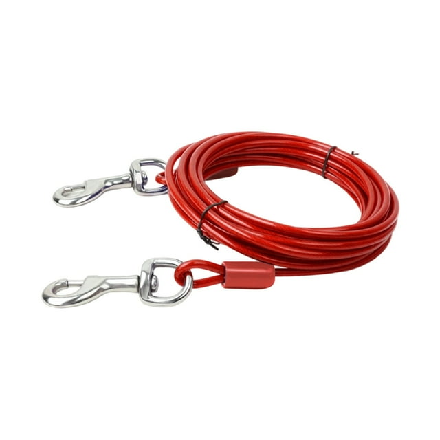 Dsscvnef Durable Double Hook Steel Wire Dog Leash for Small Medium Dogs Heavy Duty Chew Pet Tether Outdoor Training With for Secure Walking and Control Miniature Accessories Dog Bed Accessories