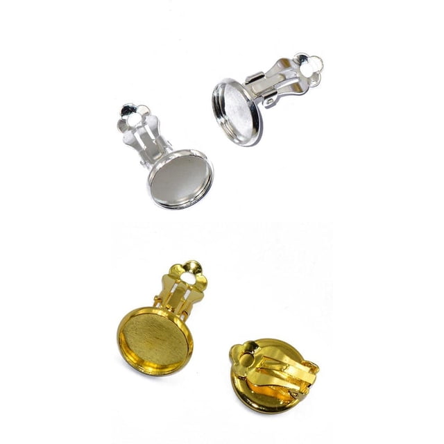 24 Piezas Clip en Pendiente para Bricolaje Plata Colores Broche de Lazo Base forma forma forma para Joyas Pendientes Artesanales