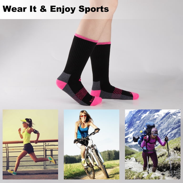 Womens Athletic Crew Socks, Cushioned Moisture-Wicking, 6-Pack photo 3