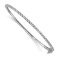 thumbnail image 1 of 925 Sterling Silver Cubic Zirconia Cz Hinged Bangle Bracelet, 1 of 5