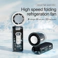 thumbnail image 2 of IceRush Turbo - Handheld Fan with Instant Cooling Plate & LED Light,Portable High Speed Folding Refrigeration Turbo Mini Fan with Ice Cooling,1-100 Speed Adjustment,3600mah Long Battery Life (Black), 2 of 7