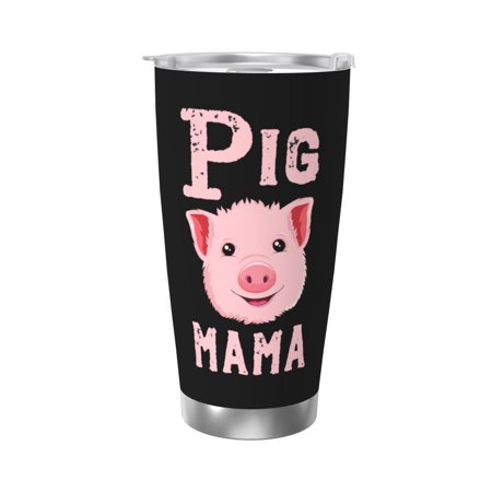 

Pig Mama 20 Oz Water Bottle Insulated Tumblers Stainless Steel Cups Double Wall Tumbler with Lid