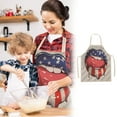 thumbnail image 2 of MOQIN Apron, Stocking Stuffers Kitchen Apron, Apron for Cooking Waitress Bistro Baking, Cotton Linen Cooking Kitchen Chef Apron for Women and Men,American Flag Stars Apron, 2 of 7